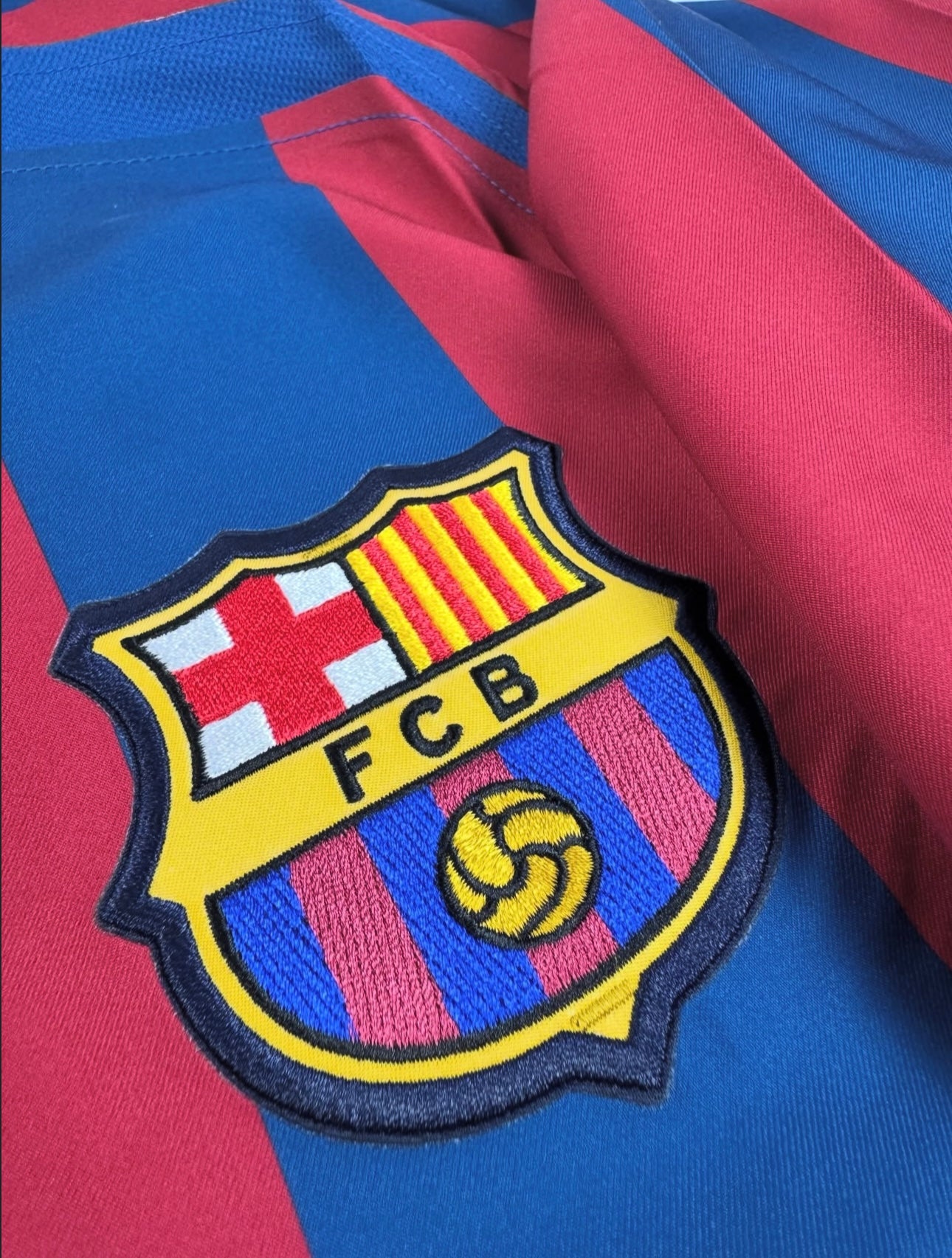 2025 RE ISSUE FC Barcelona Home 2005 T90 Long sleeve Jersey-Ronaldinho 10 (XL)