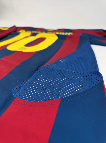 2025 RE ISSUE FC Barcelona Home 2005 T90 Long sleeve Jersey-Ronaldinho 10 (XL)
