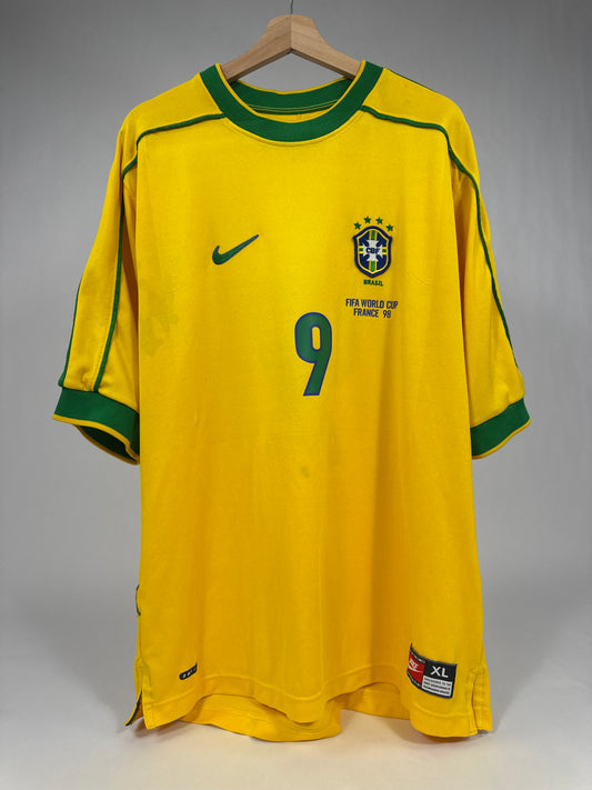 1998 NIKE BRAZIL HOME JERSEY R9-(XL)