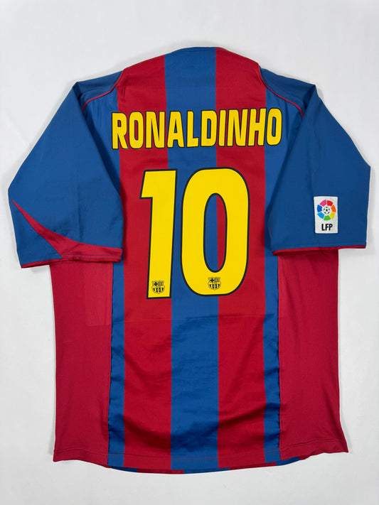 2004/05 NIKE T90 FC Barcelona Home Jersey-RONALDINHO 10 (L)