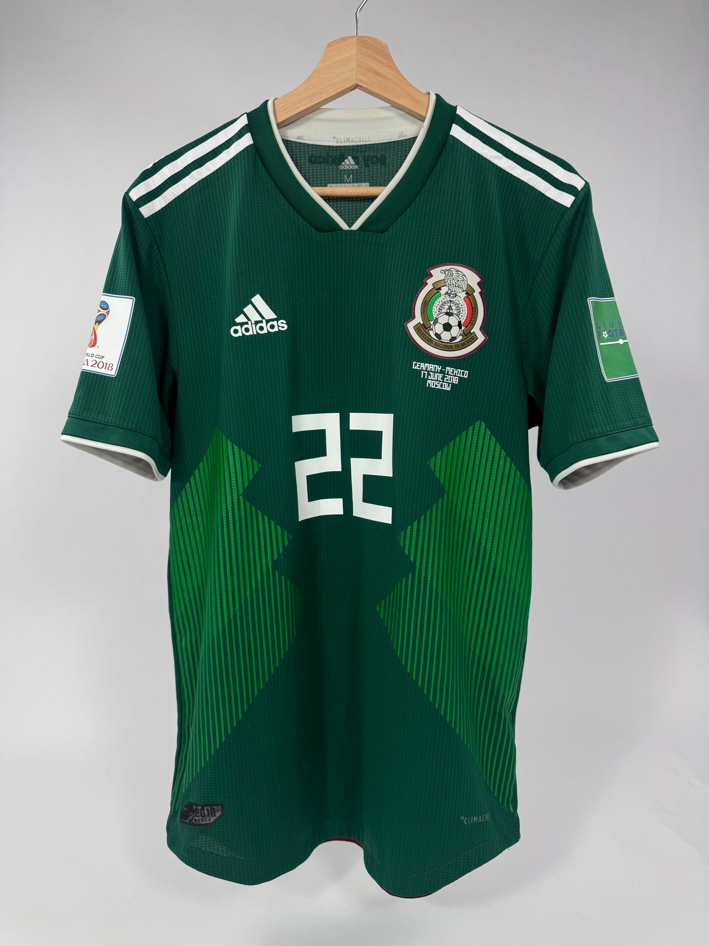 2018 ADIDAS MEXICO HOME JERSEY-LOZANO 22-(M)