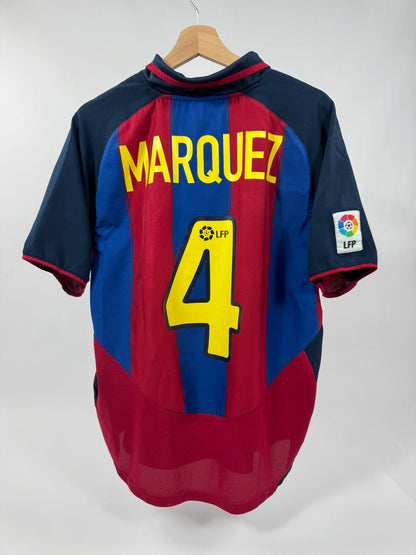 2003/04 NIKE FC BARCELONA HOME KIT MARQUEZ 4-(M)