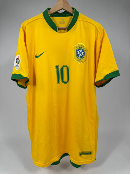 2006 NIKE Brazil Home Jersey RONALDINHO 10-(XL)