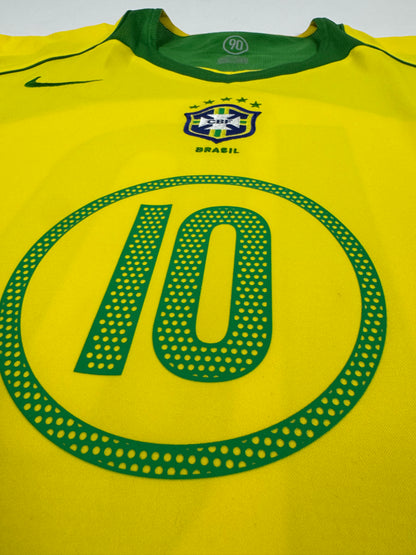 2004/05 NIKE T90 Brazil Home Jersey RONALDINHO 10-(XL)
