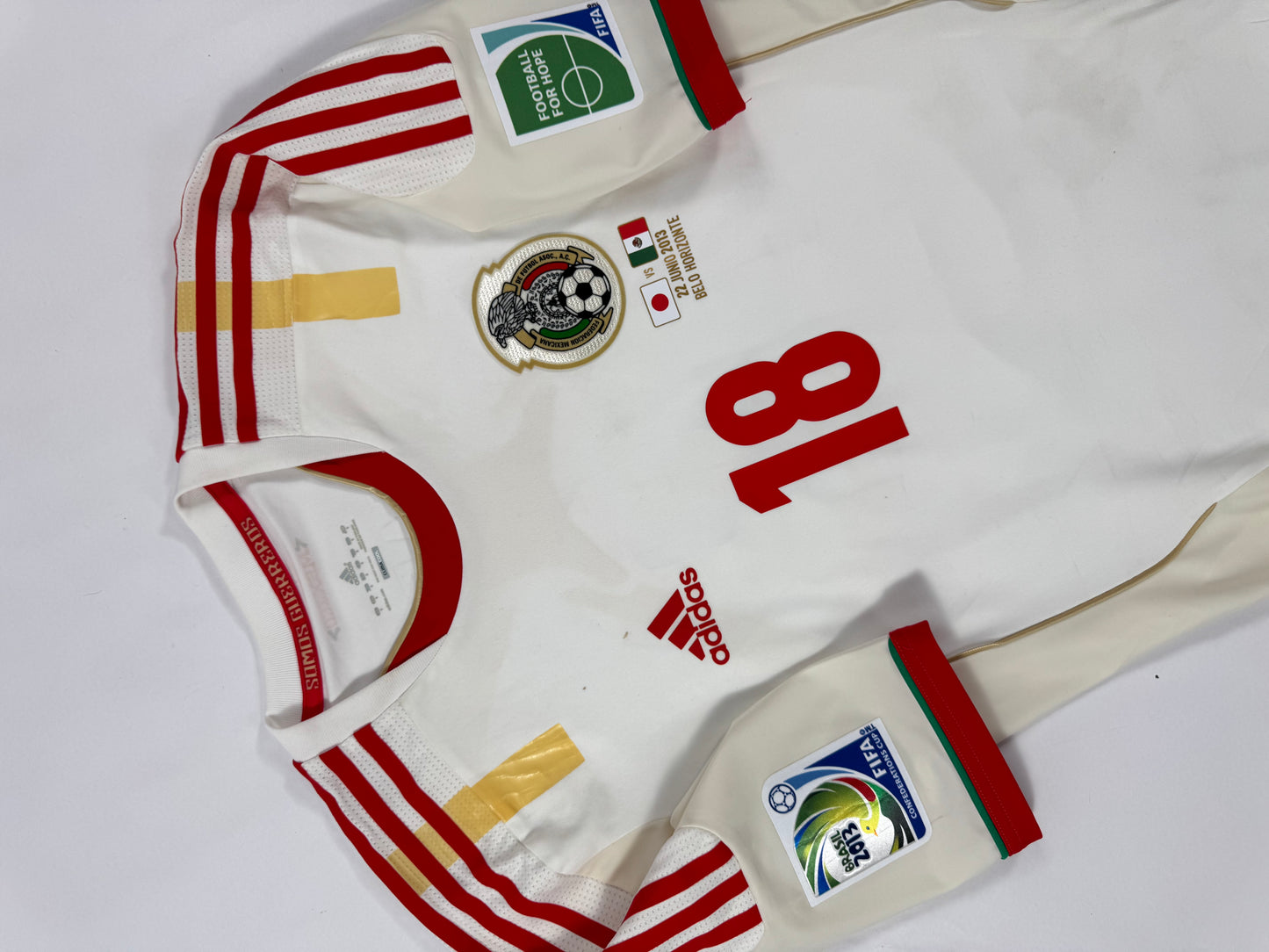 2013 ADIDAS TECHFIT Mexico Away Jersey PLAYER ISSUE GUARDADO 18-SIZE 8(L)