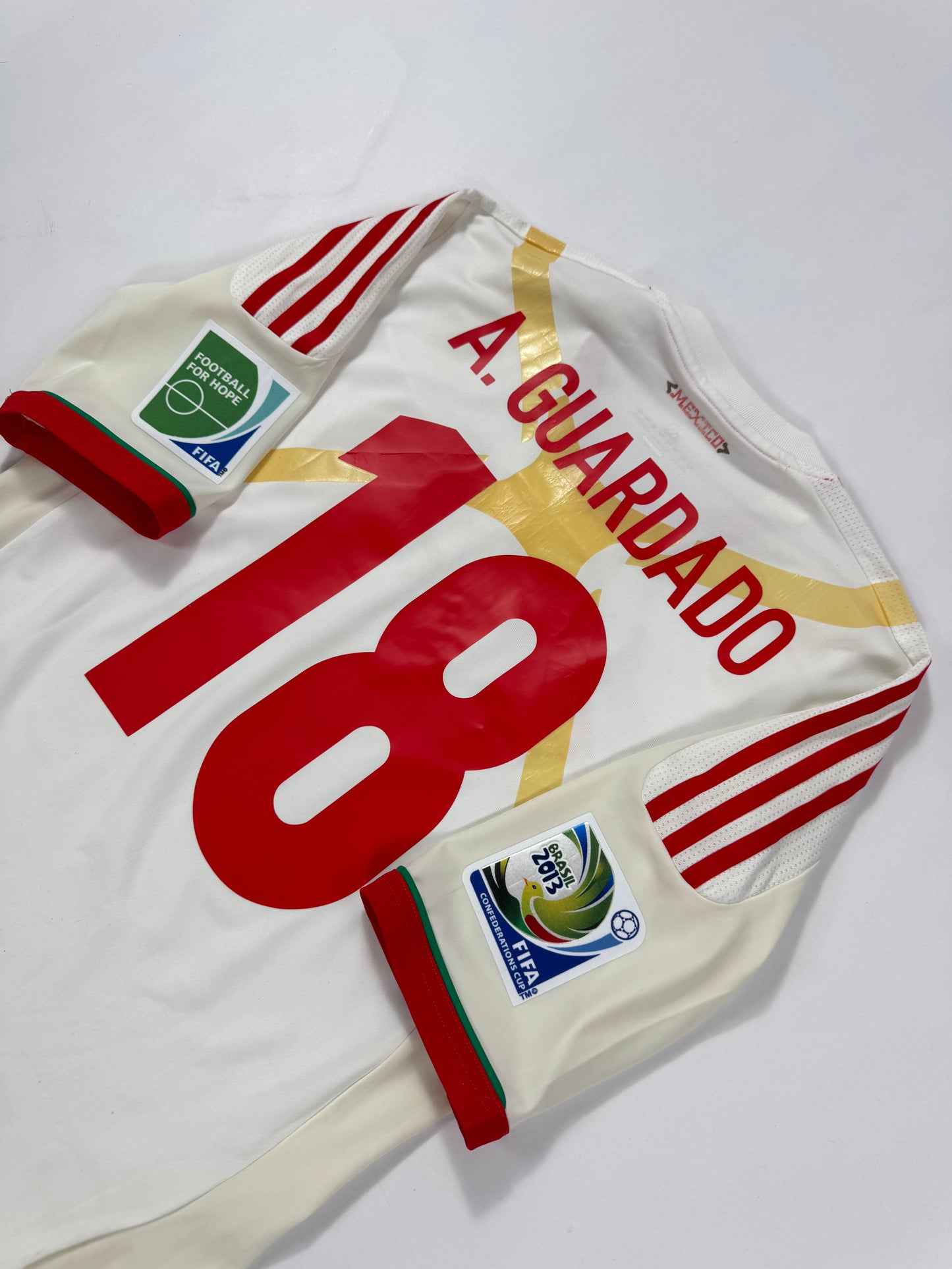 2013 ADIDAS TECHFIT Mexico Away Jersey PLAYER ISSUE GUARDADO 18-SIZE 8(L)