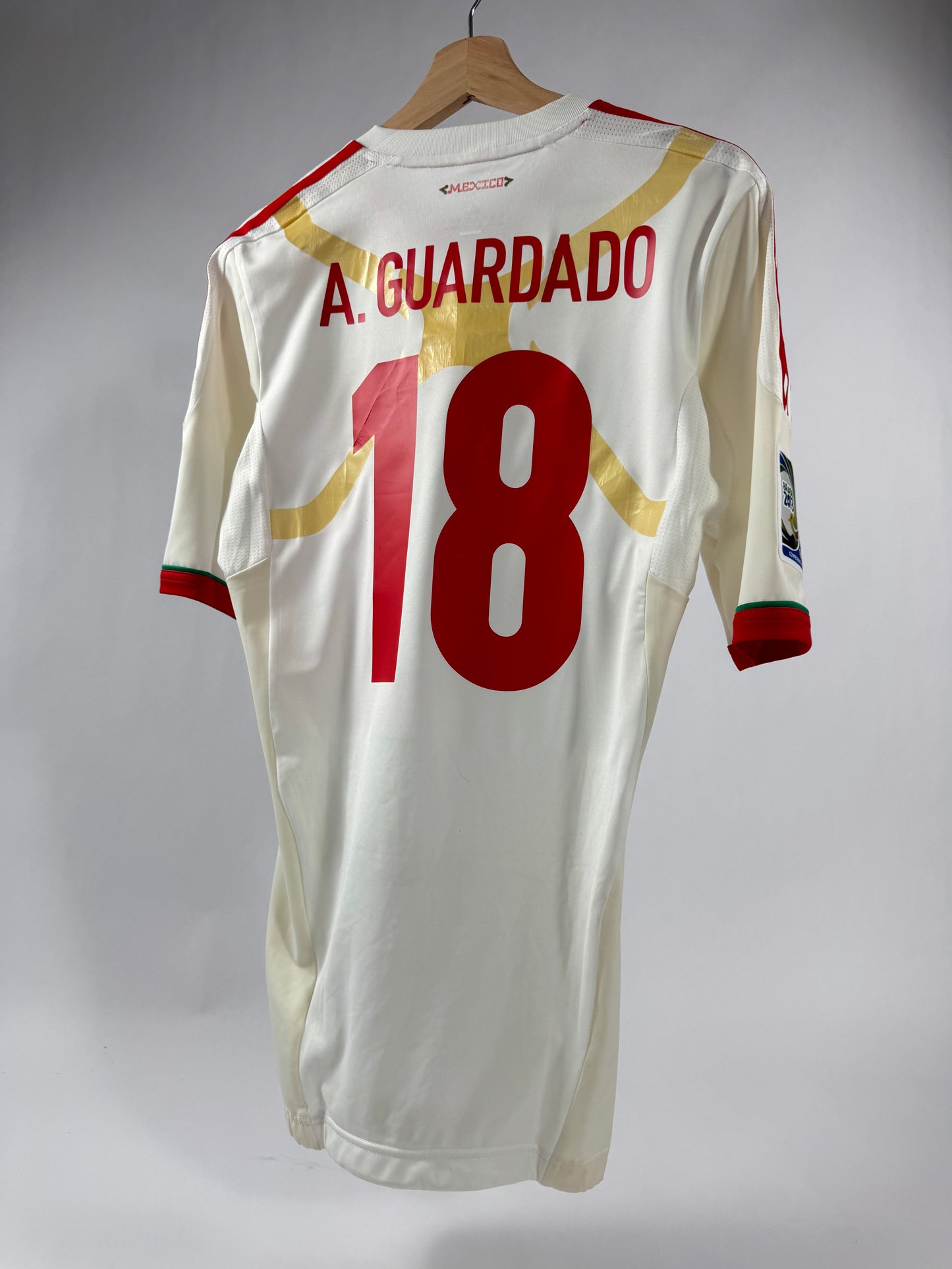 2013 ADIDAS TECHFIT Mexico Away Jersey PLAYER ISSUE GUARDADO 18-SIZE 8(L)