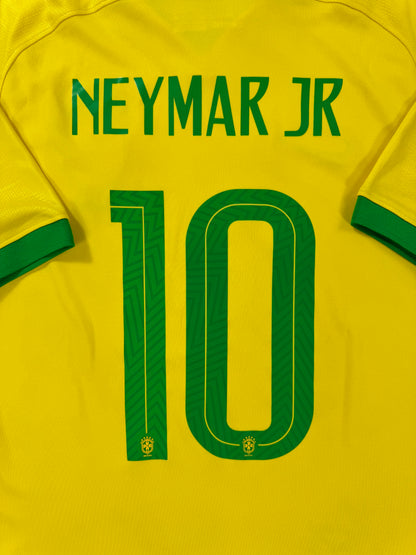 2019 NIKE Brazil Home Jersey-NEYMAR JR 10-(XL)
