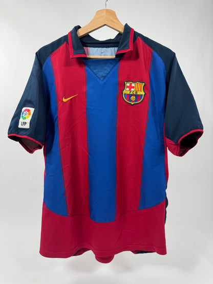2003/04 NIKE FC BARCELONA HOME KIT MARQUEZ 4-(M)
