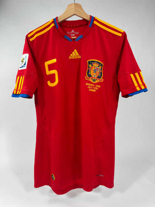 2010 ADIDAS SPAIN HOME JERSEY PUYOL5-(M)